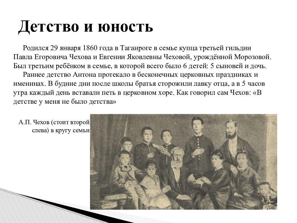 Чехи презентация. Антон Павлович Чехов в детстве. Семья Чехова в детстве. Антон Павлович Чехов в юности. Семья в детстве Чехова Антона Павловича.