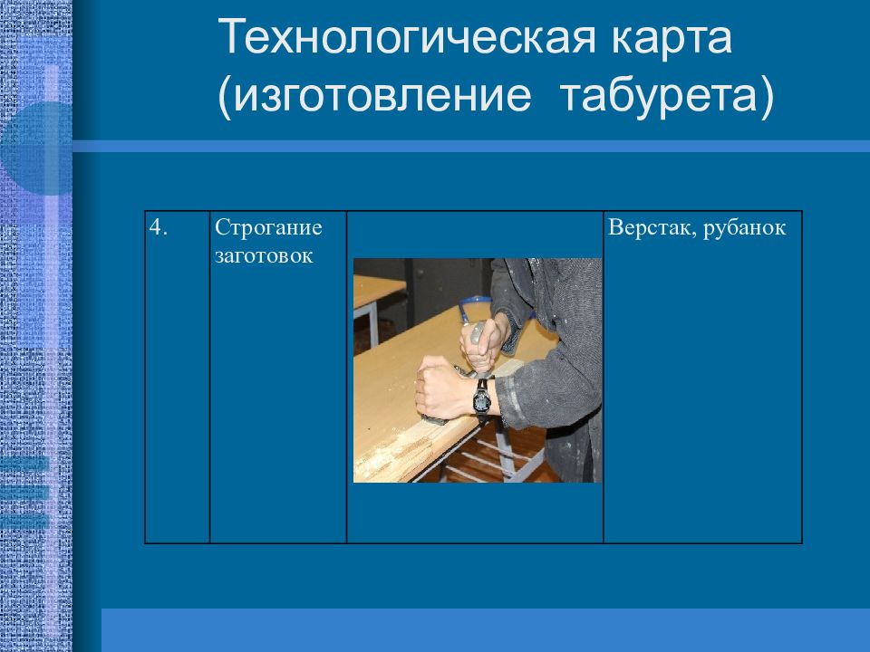 Технологическая карта изготовления табурета