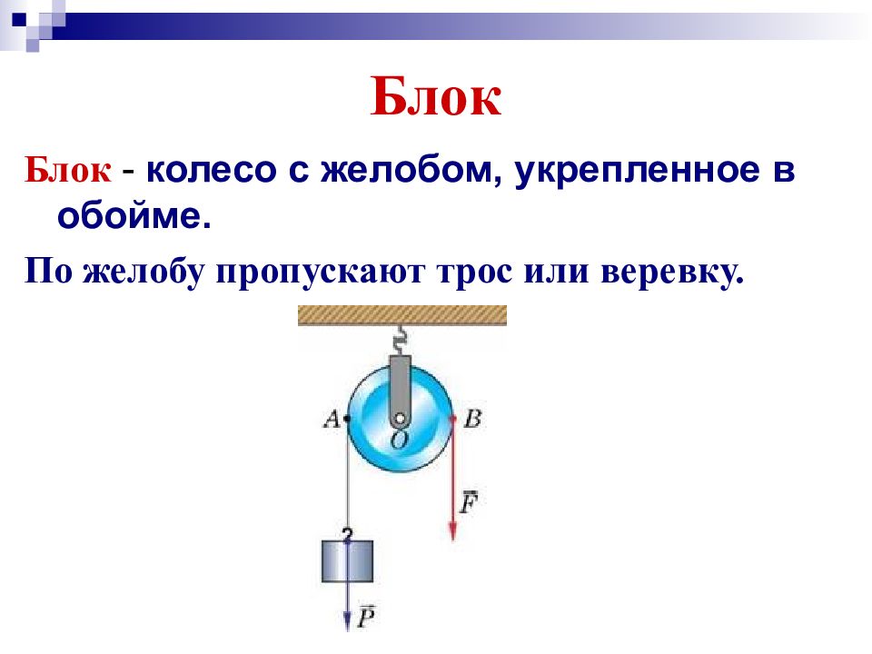 Блоки подвижные и неподвижные презентация