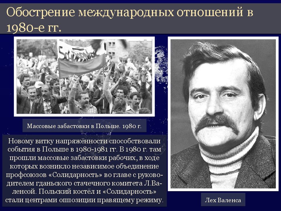 Международные отношения в 1980 е гг. События в Польше 1980-1981. Забастовки в Польше 1980. Профсоюз солидарность в Польше 1980. Независимый профсоюз солидарность.