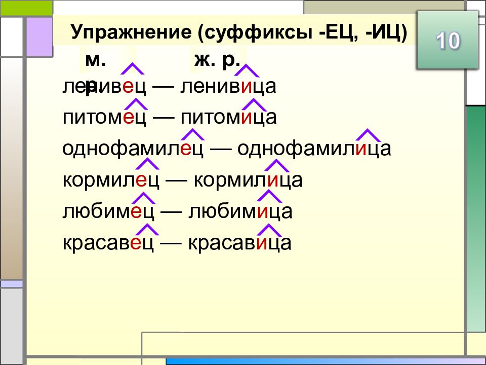 В состав каких слов входят формообразующие суффиксы выпишите эти слова рисовали ножки