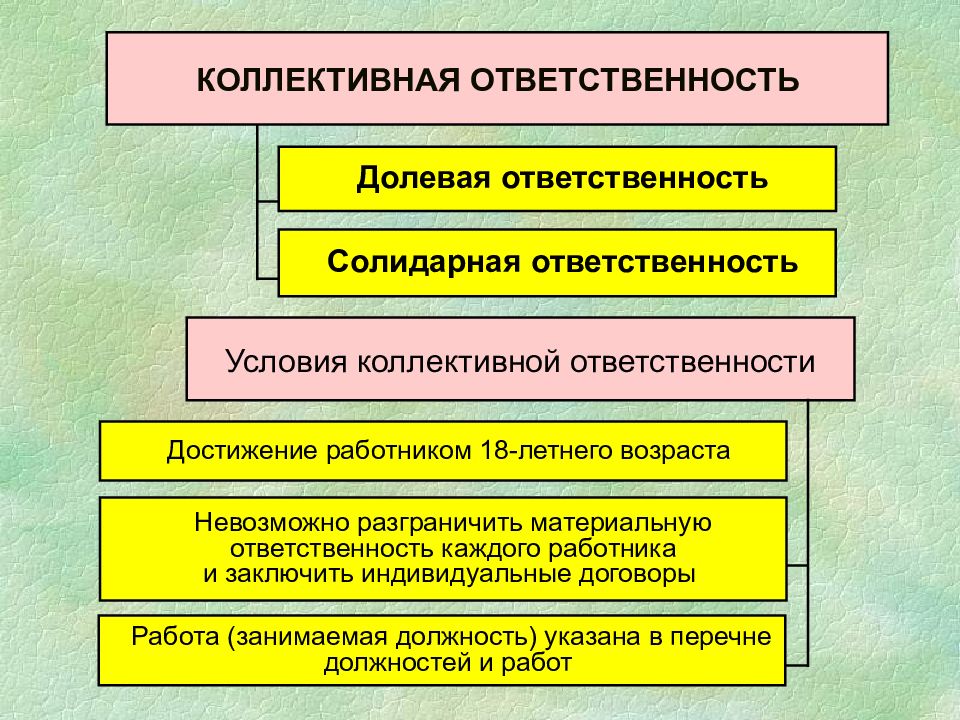 Коллективные принципы. Принцип коллективной ответственности -. Солидарная и долевая ответственность. Дисциплина административное право. Долевая ответственность примеры.