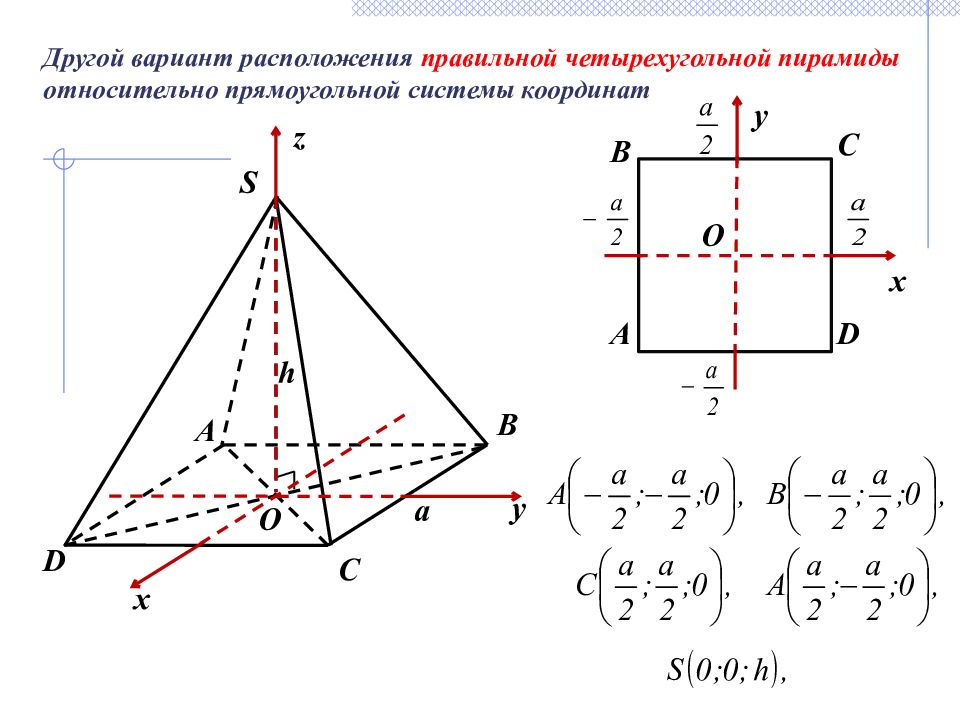 Четырехугольная пирамида построение