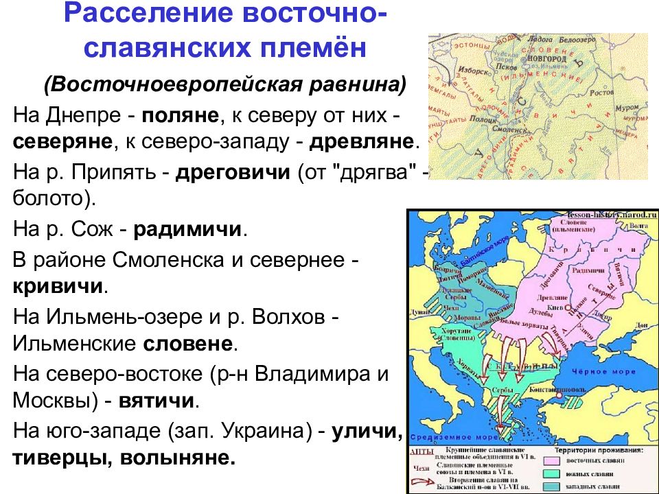 Карта проживания славянских народов