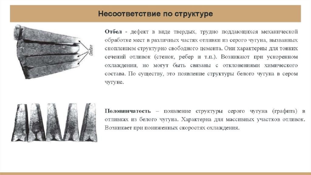 Качественный дефект. Отбел на металле дефект. Отбел чугуна дефект. Дефекты чугуна при литье. Половинчатость дефект отливки.