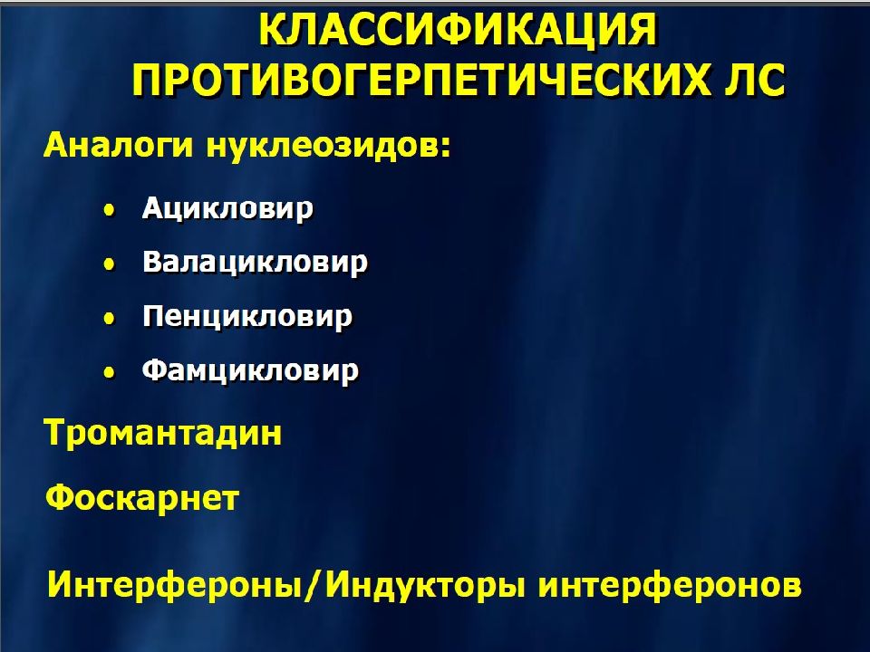 Противогерпетические препараты презентация