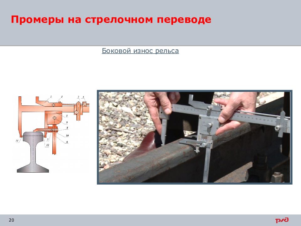 Максимально допустимый боковой износ. Боковой износ рельса. Промеры стрелочного перевода. Боковой износ рамного рельса. Измерение бокового износа головки рельса штангенциркулем.