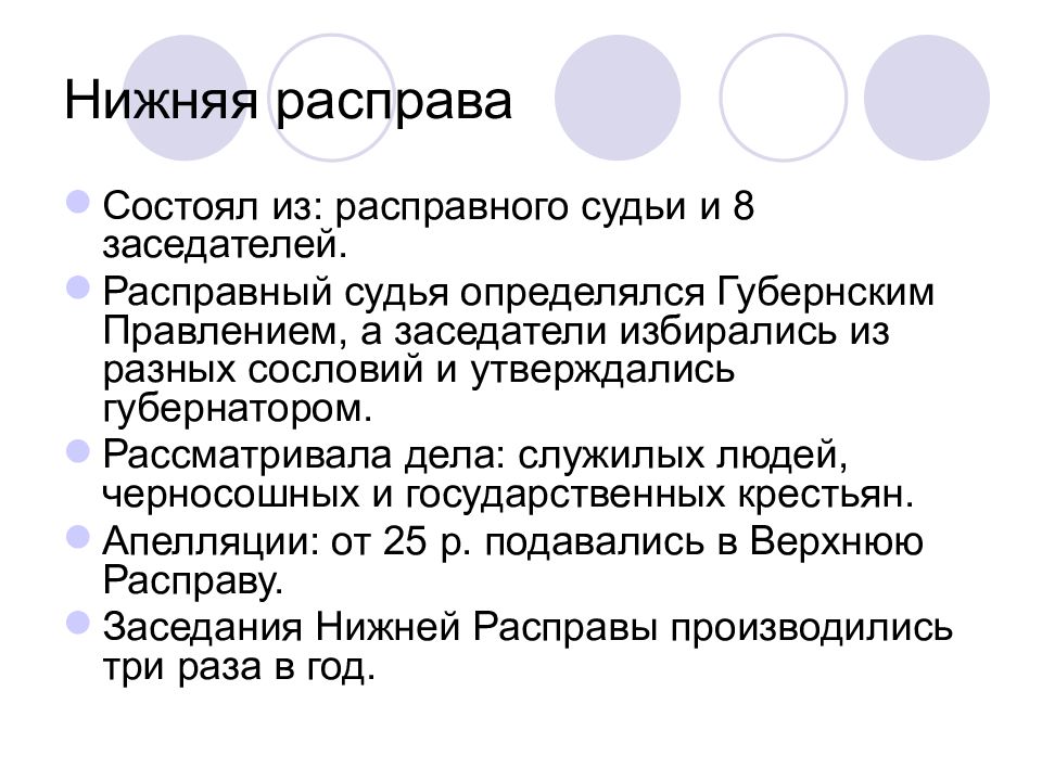 Нижний назначить. Местное самоуправление в период Екатерины 2. Нижняя расправа при Екатерине 2.