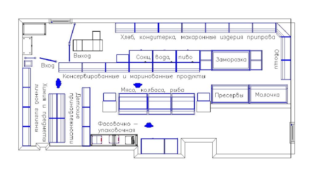 План магазина чертеж
