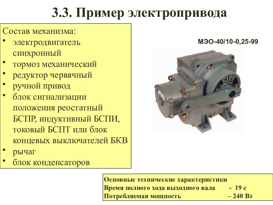 Из чего состоит электропривод схема