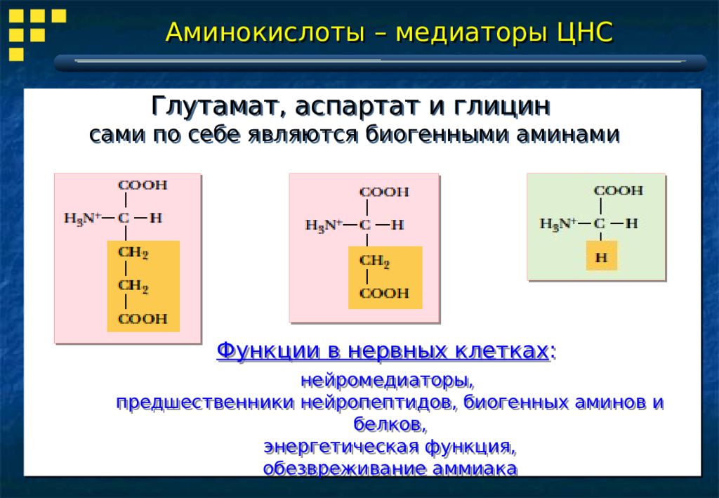 Глицин нейромедиатор