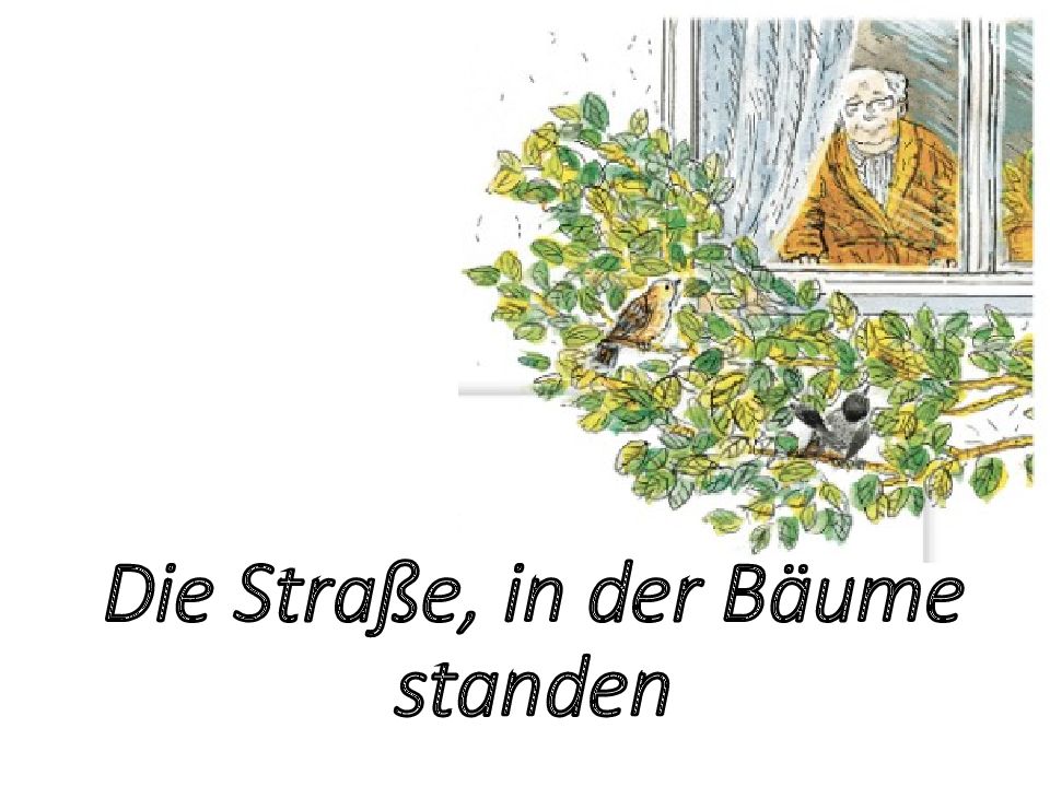Die Straße, in der Bäume standen