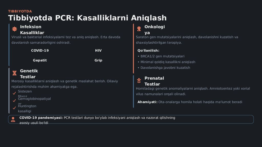 Polimeraza Zanjir Reaksiyasi PCR Usuli Molekulyar Biologiyaning Inqilobiy