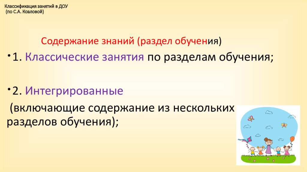 Классификация занятий. Классификация занятий в ДОУ по с.а козловой. Классификация занятий в ДОУ. Классификация занятий в ДОУ по ФГОС. Формы организации обучения в ДОУ.