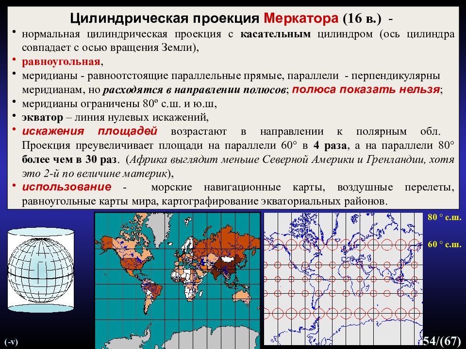 Карта в проекции меркатора