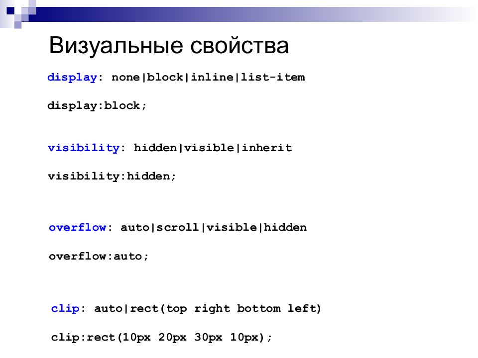 Основы css презентация