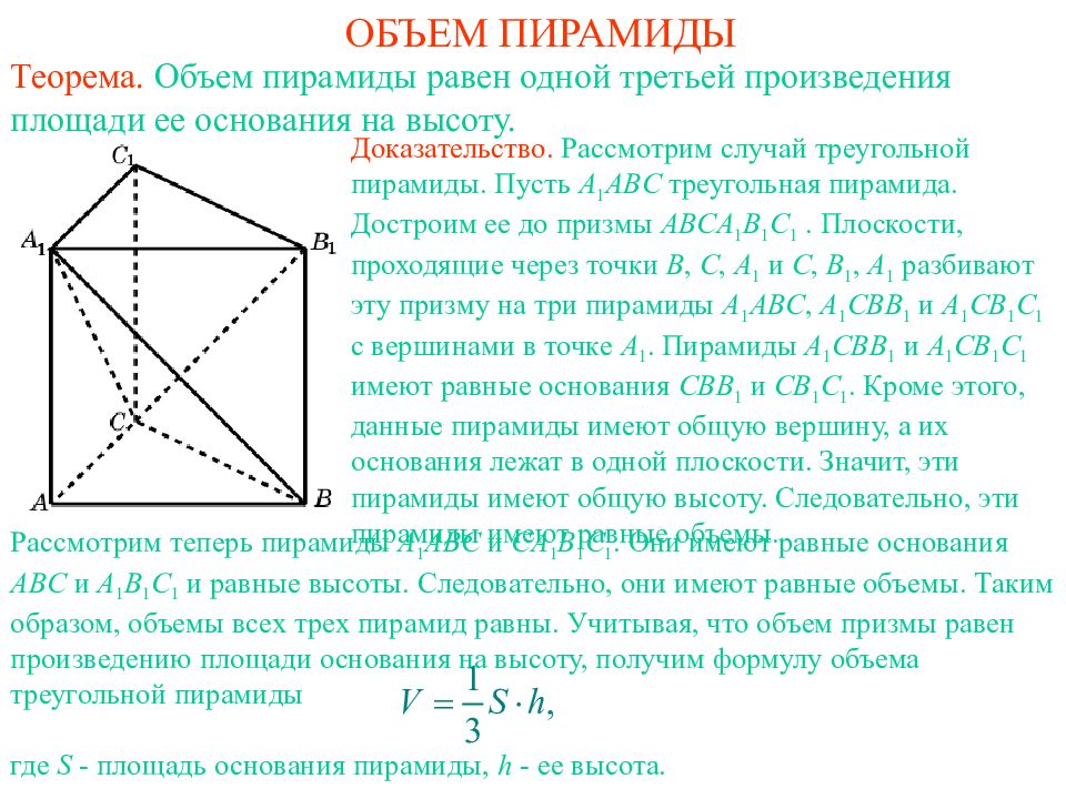 Найти объем пирамиды блок схема