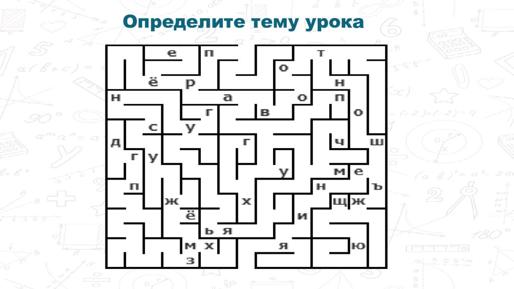 Определите тему урока