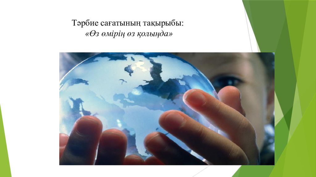 Тәрбие сағатының тақырыбы: « Өз өмірің өз қолыңда »