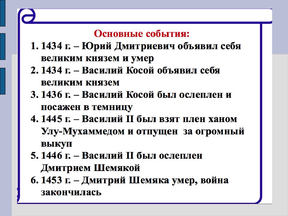 Московское княжество в первой половине xv в презентация