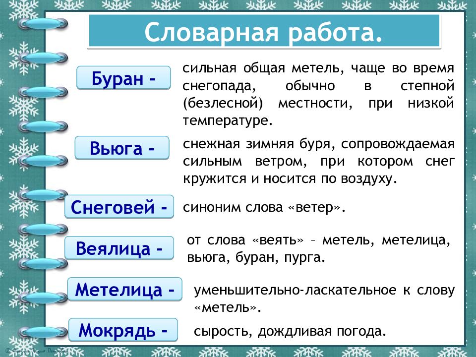 Сошлись два друга мороз да вьюга 3 класс родной язык конспект урока и презентация