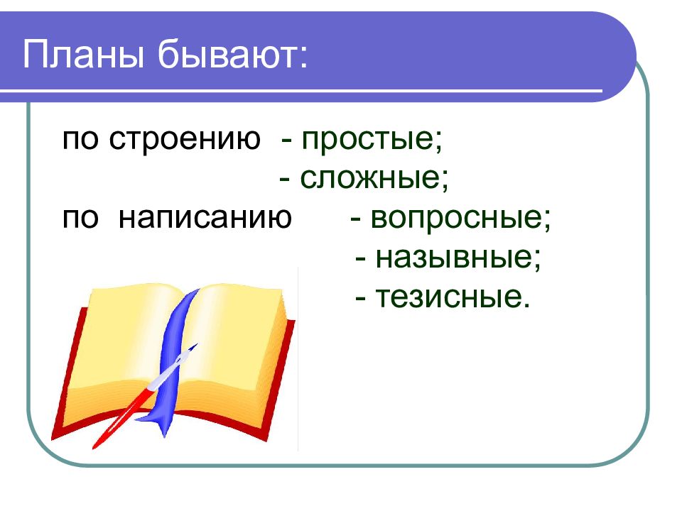 Вопросный план это в русском языке