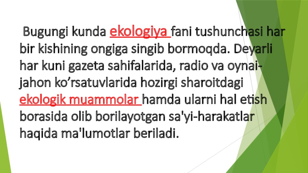 Tabiat bilan tanishtirish orqali maktabgacha yoshdagi bolalarda ekologik