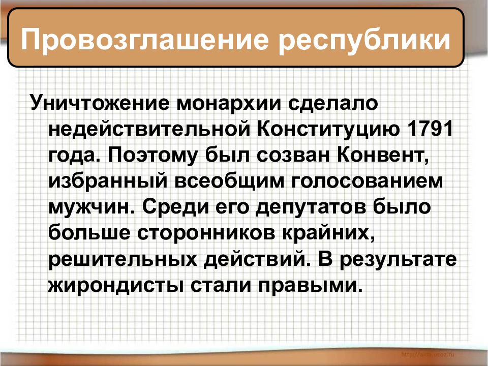 Презентация французская революция от монархии к республике 7 класс фгос