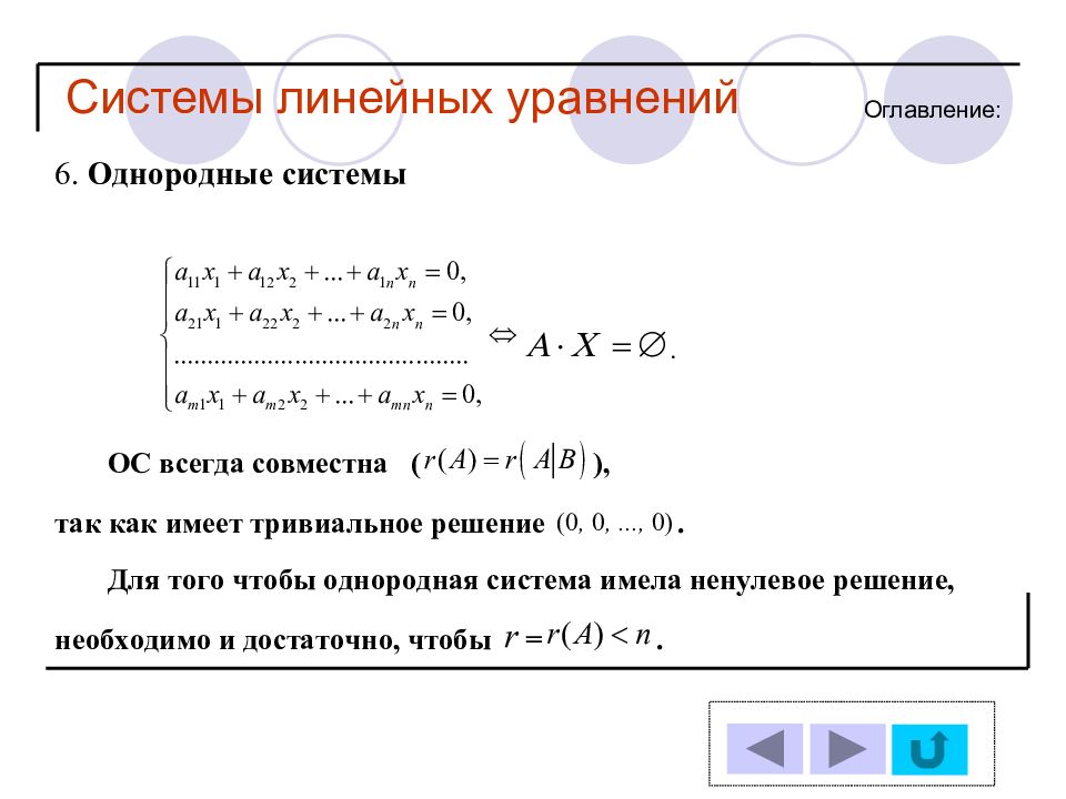 Презентация системы линейных уравнений