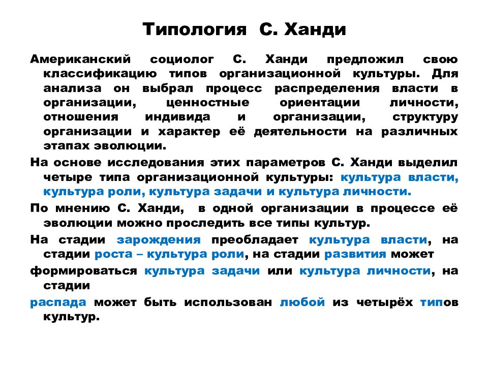 Культуры соответствует. Типология корпоративной культуры Ханди. Типология Ханди организационной культуры. Типодоги организационной ккльтур. Типология с Ханди культура власти роли задачи личности.