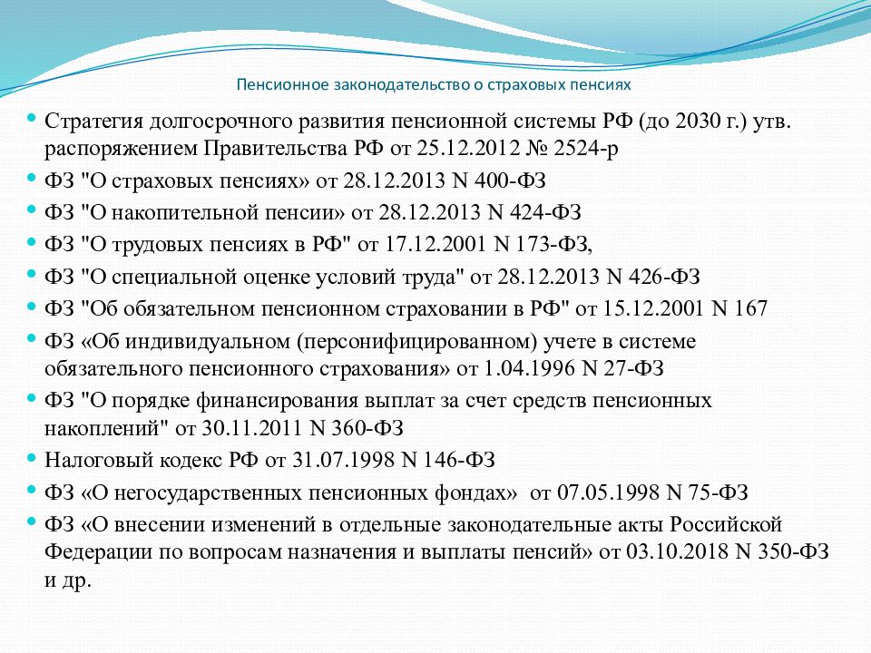 28.12 2013 о страховых пенсиях. Стратегия долгосрочного развития пенсионной системы. Приказ о страховой пенсии. Страховые пенсии презентация. Становление пенсионного законодательства в России.