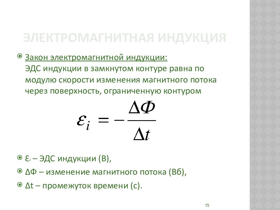 Закон электромагнитной индукции фарадея рисунок