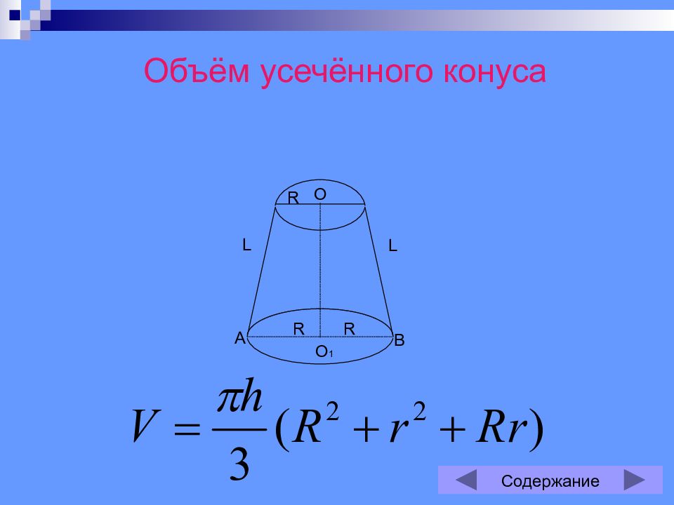 Объем усеченного конуса в м3