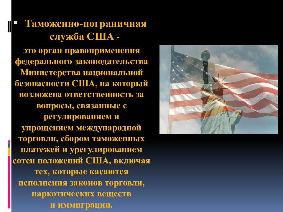 Таможенно пограничная служба сша