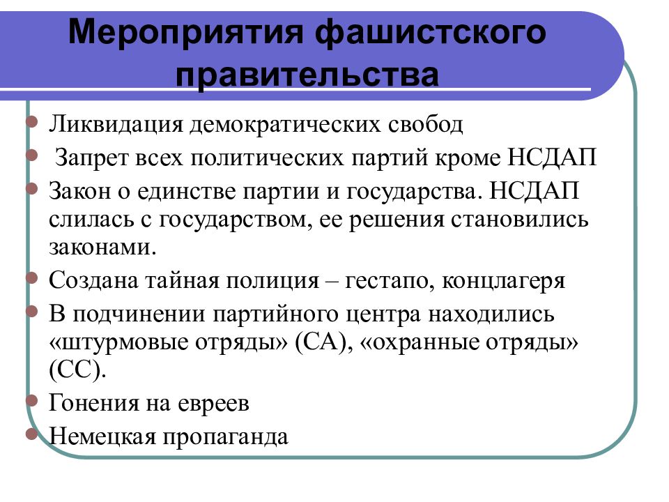 Фашизм в германии презентация