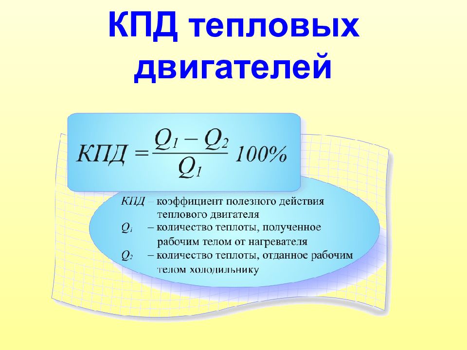 Презентация по физике 8 класс кпд теплового двигателя