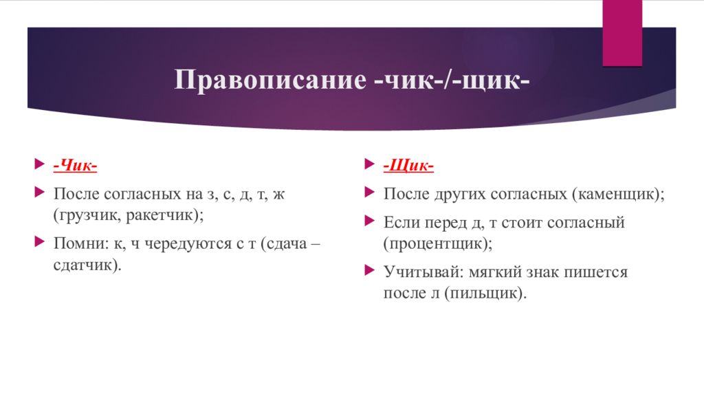 Правописание существительных презентация. Правописание суффиксов Чик щик. Правило написания суффиксов Чик и щик. Правило правописания суффиксов Чик щик. Правила написания суффиксов Чик щик.