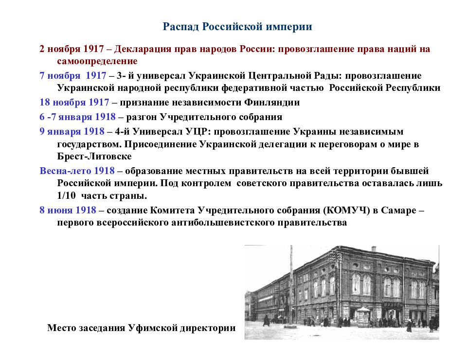 Распад империи 1917