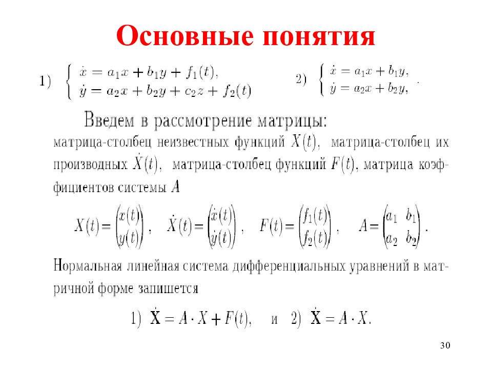 Матрицы n го порядка. Линейное дифференциальное уравнение n-го порядка. Линейные дифференциальные уравнения n порядка. Линейное уравнение n-го порядка. Основные понятия уравнения n-го порядка..