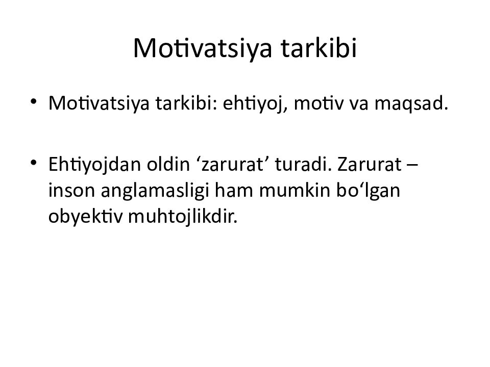 Motivatsiya tarkibi