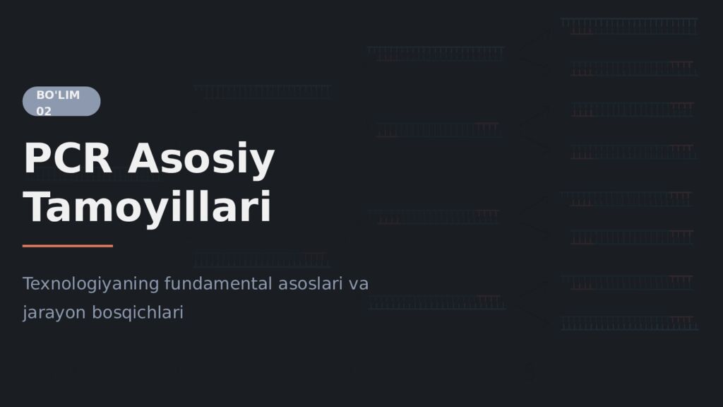 Polimeraza Zanjir Reaksiyasi PCR Usuli Molekulyar Biologiyaning Inqilobiy