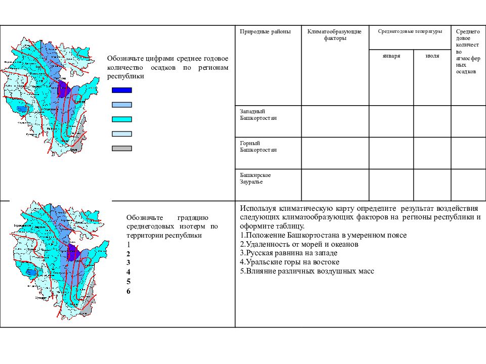 Климатическая карта башкирии