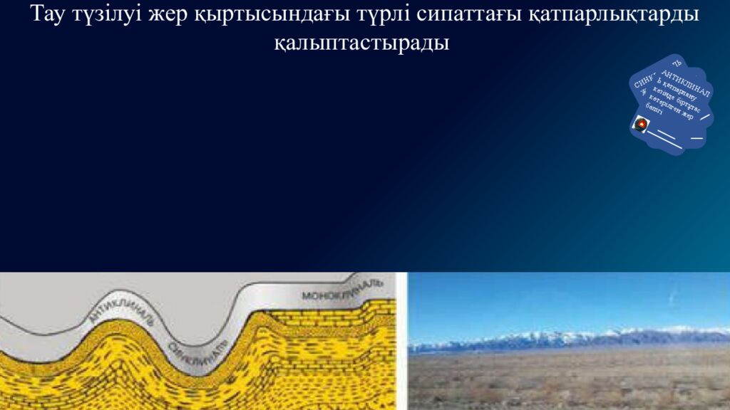 Жер бедерінің қалыптасу және таралу заңдылықтары 8. 3.1.1– жер бедерінің