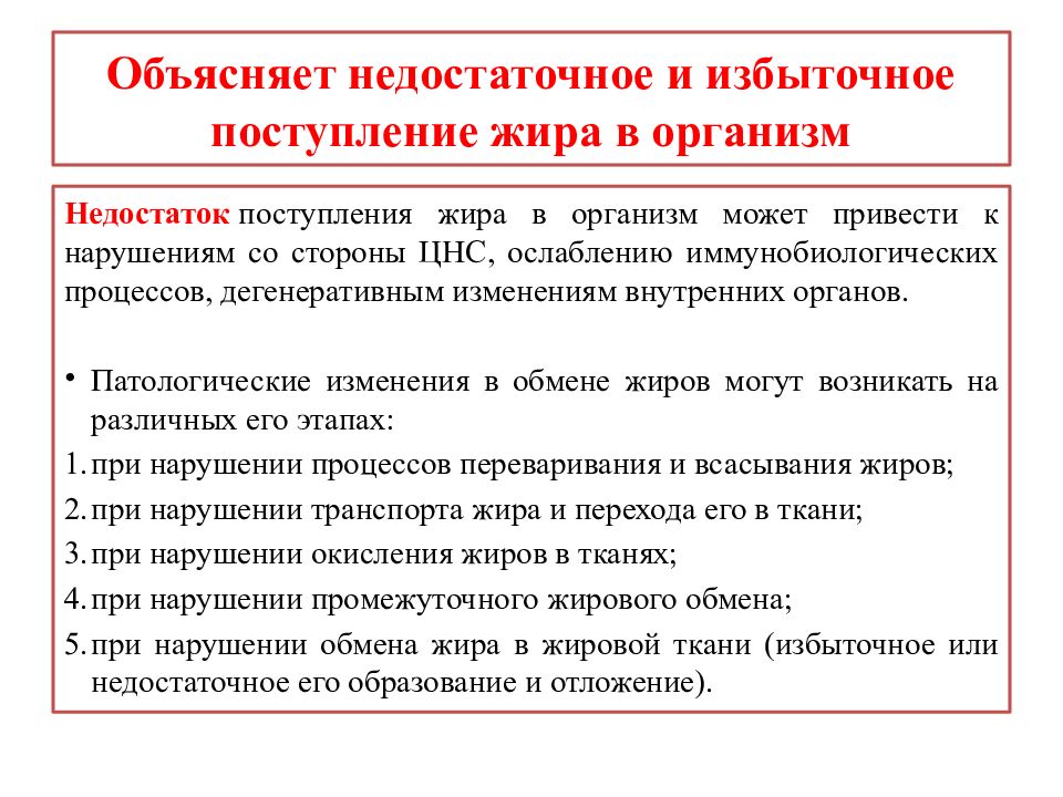 Поступления заболевании. Недостаточное и избыточное поступление жира в организм. Нарушения поступление жира в организм. Нарушение поступления жиров в организме. Болезни обусловленные нарушениями поступления жиров.