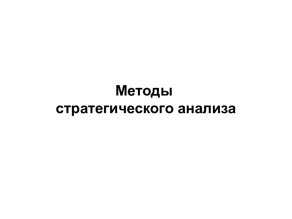 Методы стратегического анализа