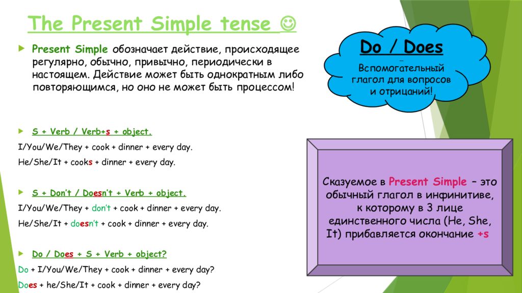 The present simple tense презентация