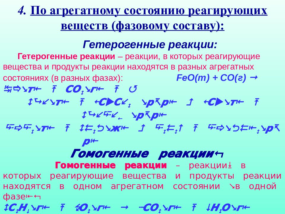 Классификация химических реакций по агрегатному состоянию. Как классифицируют химические реакции по агрегатному состоянию.