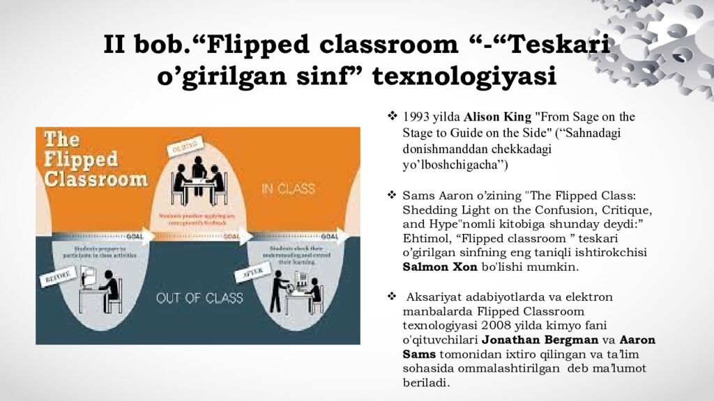 II bob.“Flipped classroom “-“Teskari o’girilgan sinf” texnologiyasi