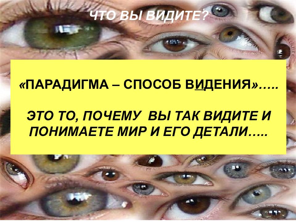 Способы видеть мир. Видение. Парадигмы как мы видим мир. Парадигмы как мы видим мир и как другие.