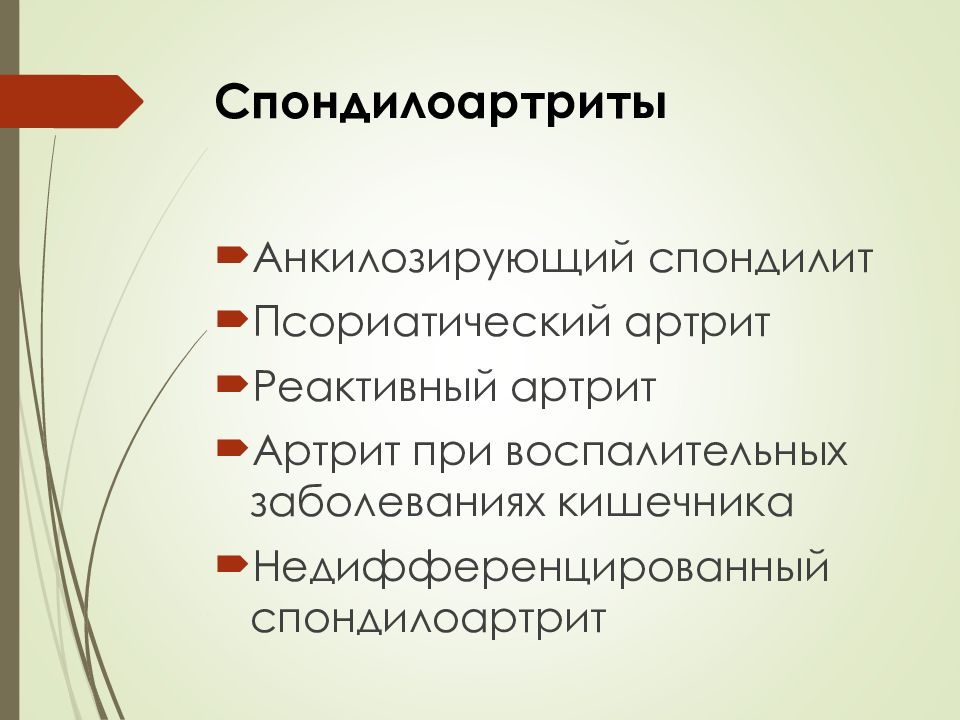 Анкилозирующий спондилит презентация